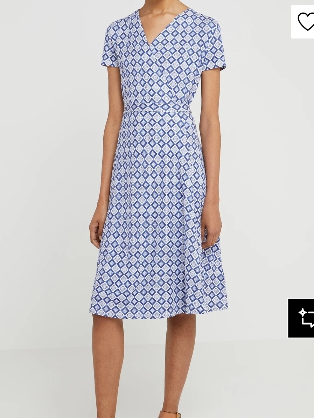 Weekend Max Mara Peirak Blue and White Tile Printed Wrap Dress Size Small